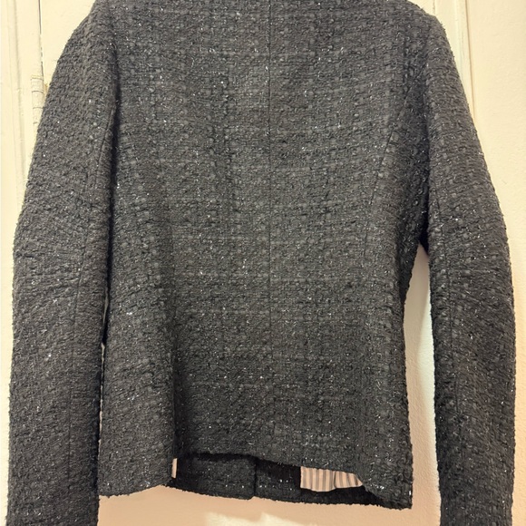 Veronica Beard Elegant Black Tweed Jacket with Gold Military Buttons Size 8 - Picture 8 of 10